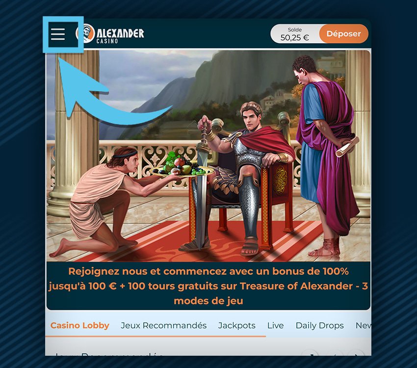 alexander casino comment retirer etape 1