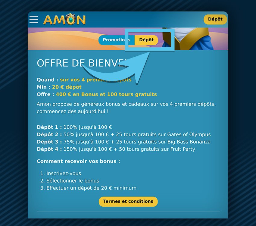 amon casino comment reclamer bonus etape 3