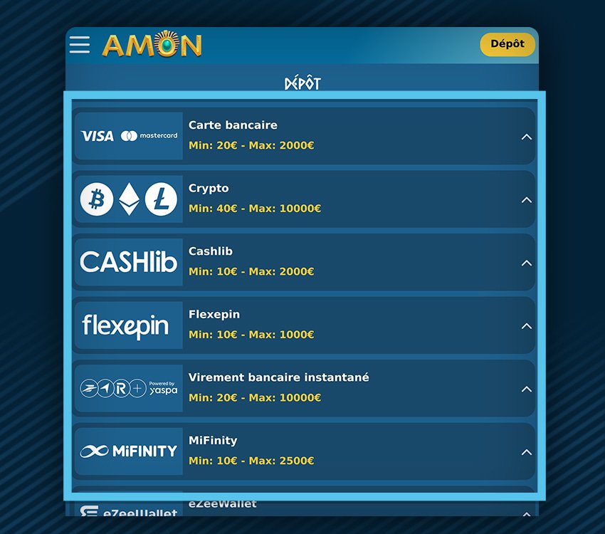 amon casino comment reclamer bonus etape 4