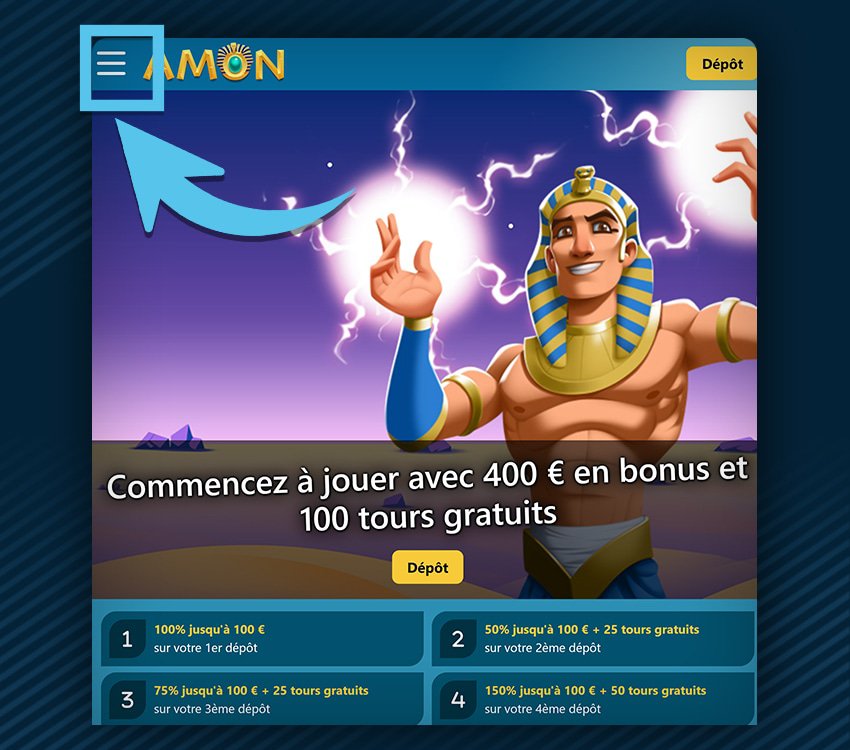 amon casino comment retirer etape 1