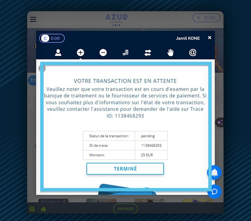 azur casino comment deposer binance etape 2