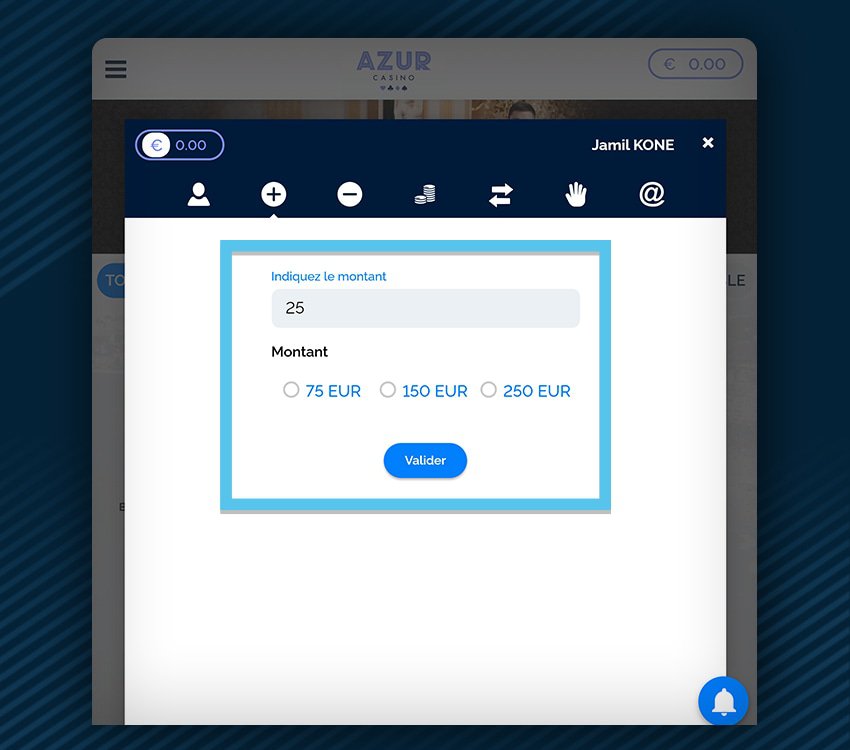 azur casino comment deposer etape 2