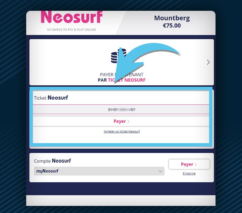 azur casino comment deposer neosurf etape 2