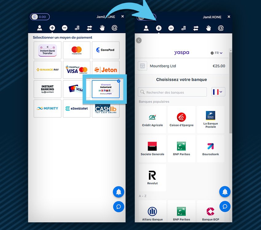 azur casino comment deposer virement instantane etape 1