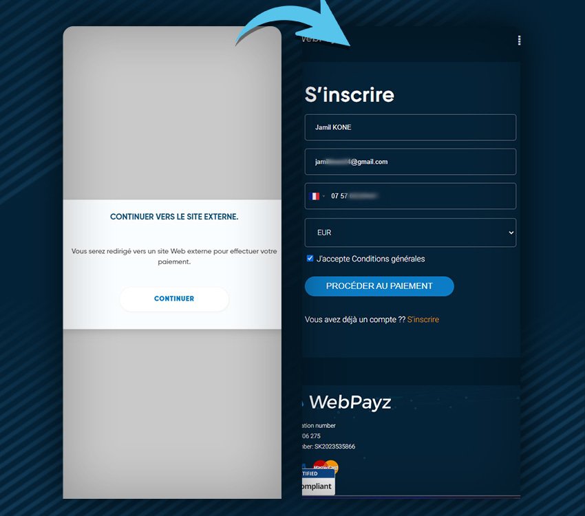 azur casino comment deposer webpayz etape 2