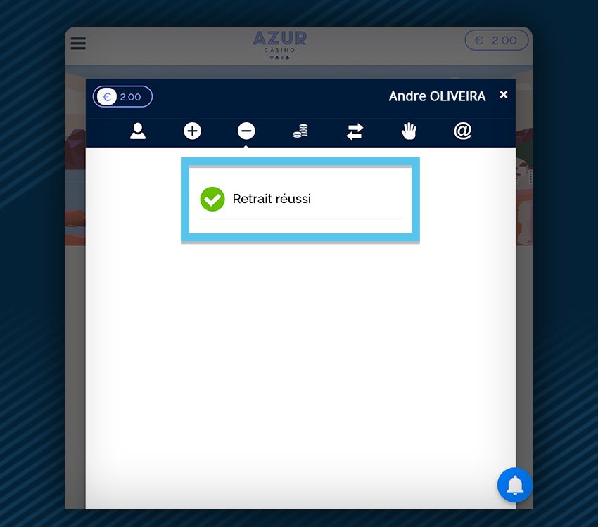 azur casino comment retirer virement bancaire instantane etape 2