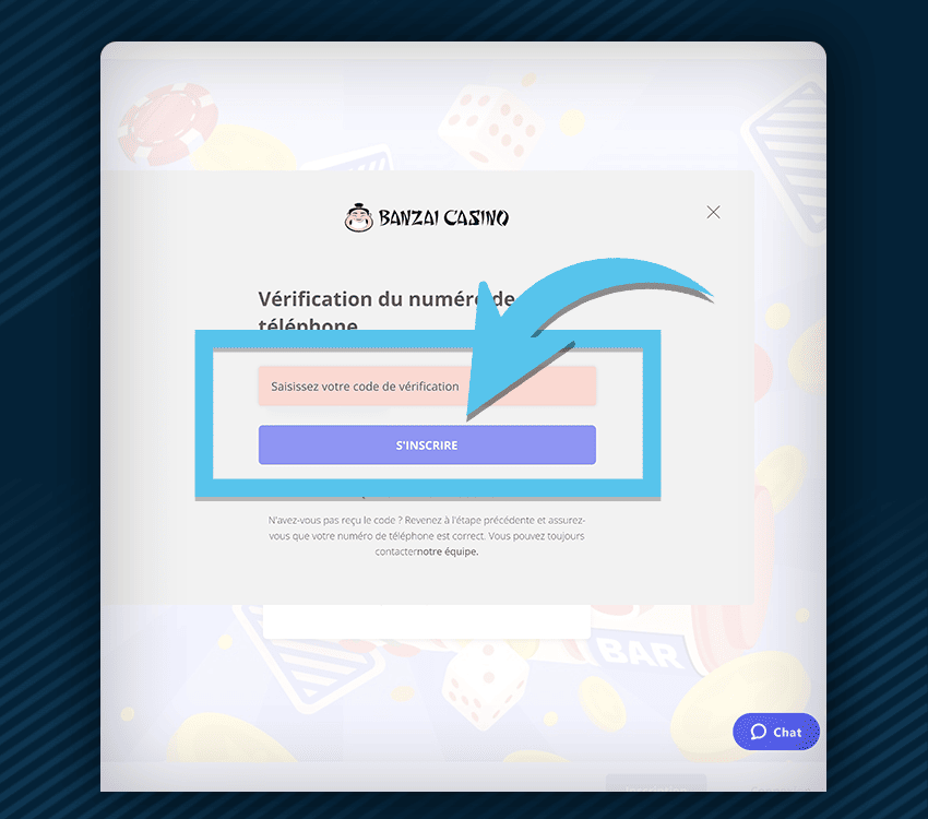 banzai casino comment s'inscrire etape 3