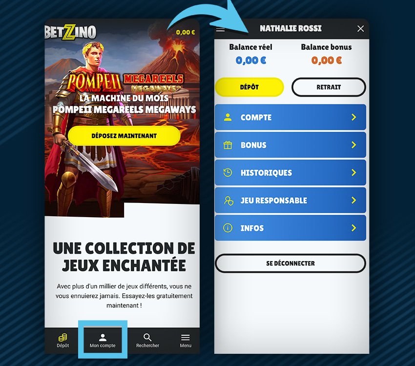 betzino casino comment deposer etape 2