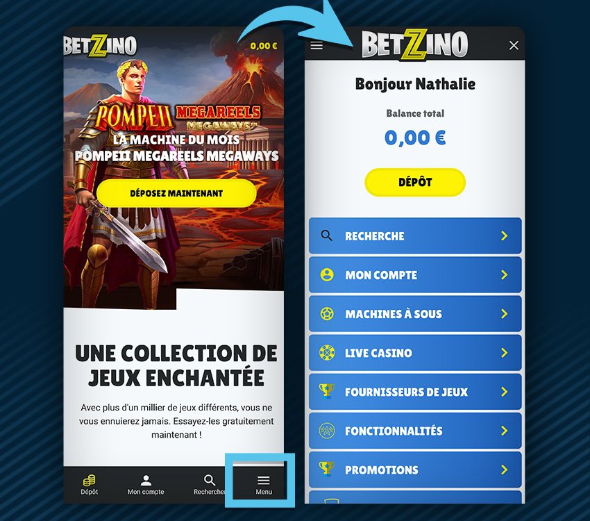 betzino casino comment deposer etape 3