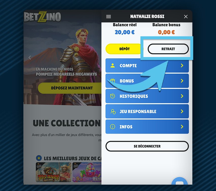 betzino casino comment retirer etape 2