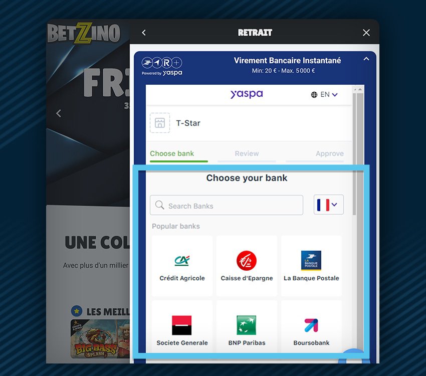 betzino casino comment retirer etape 5