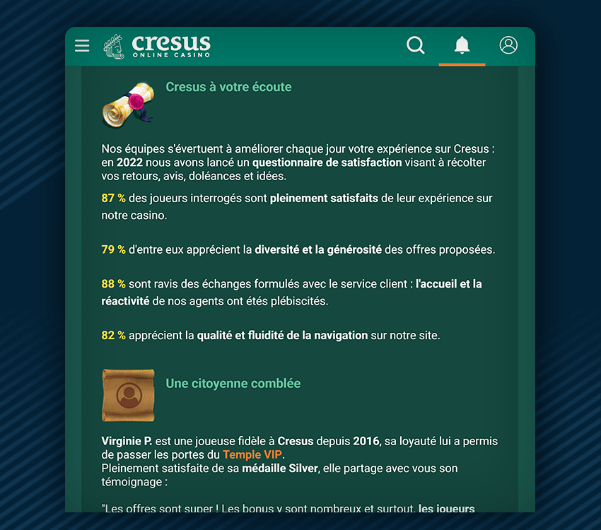 mon avis sur cresus casino