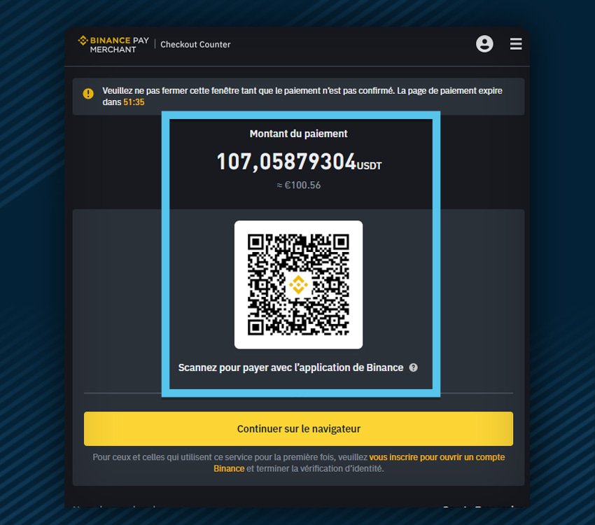 cresus casino comment deposer binance etape 2