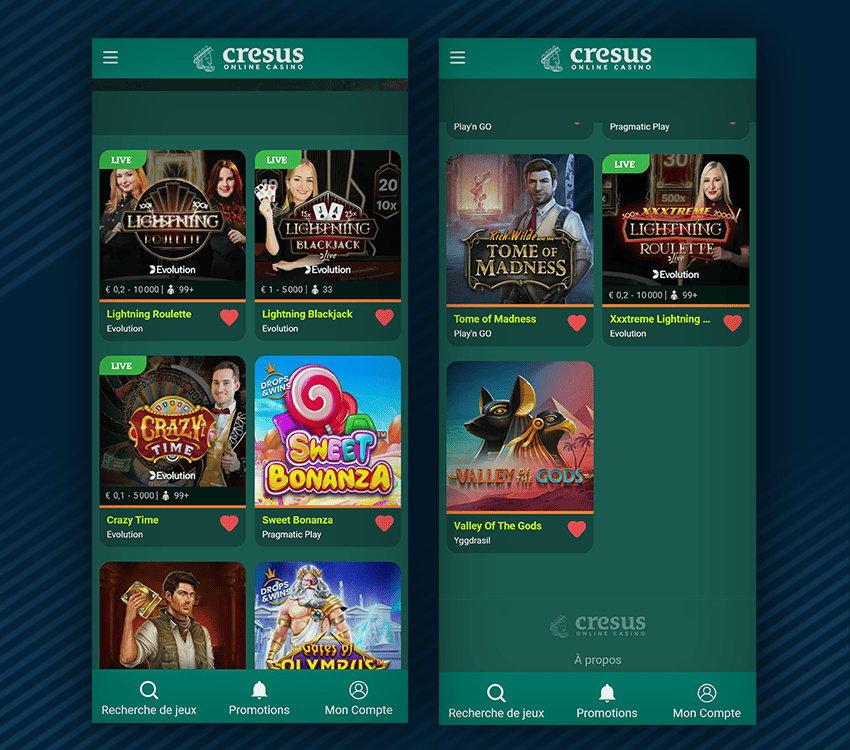 jeux favoris cresus casino