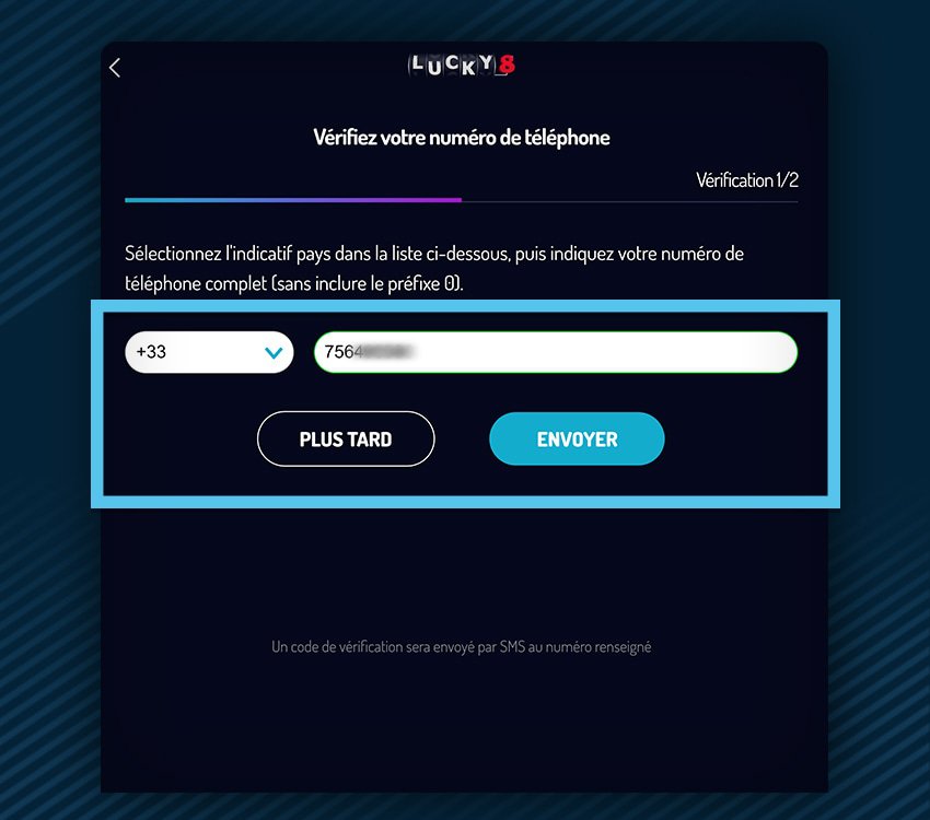 lucky8 casino comment s'inscrire etape 6