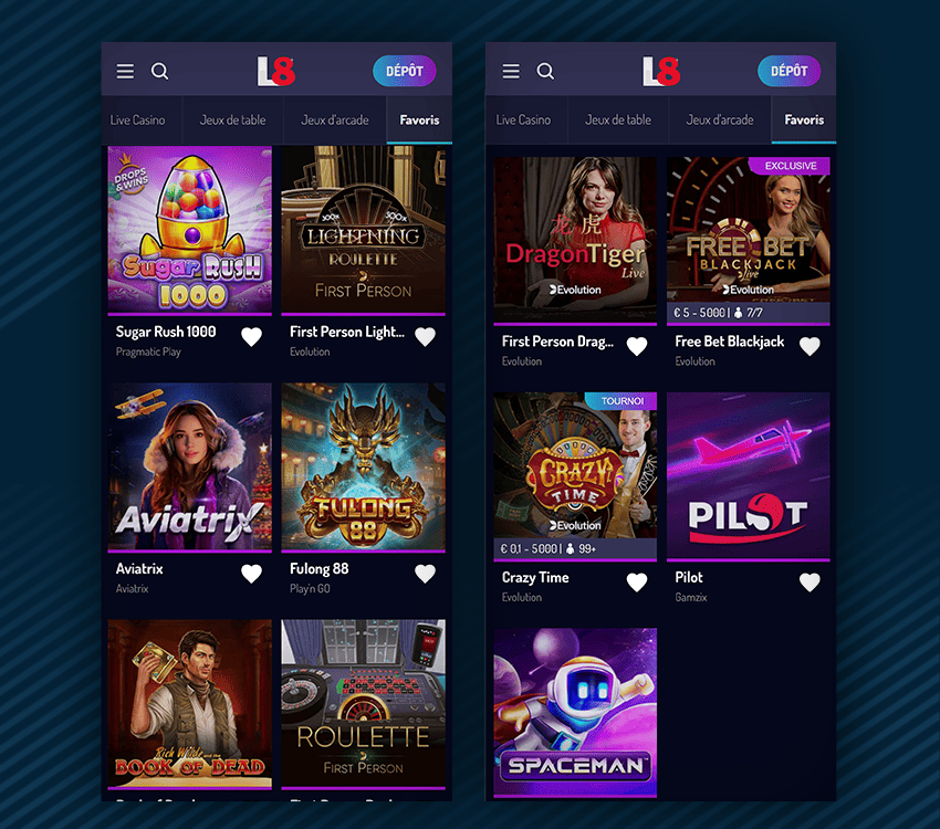 catalogue personnalisé sur lucky8 casino