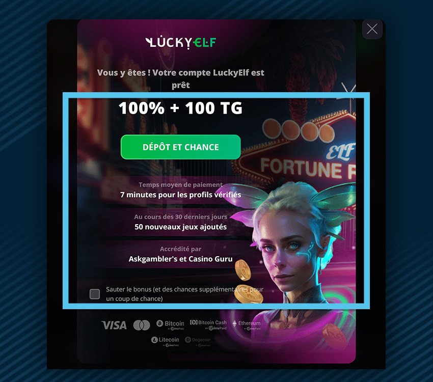 lucky elf casino comment s'inscrire etape 4