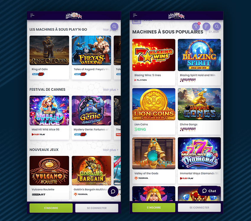 catalogue de jeux de madnix casino