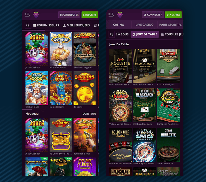 catalogue de jeux de malina casino