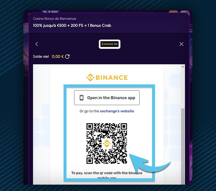 nova jackpot comment deposer binance pay etape 3