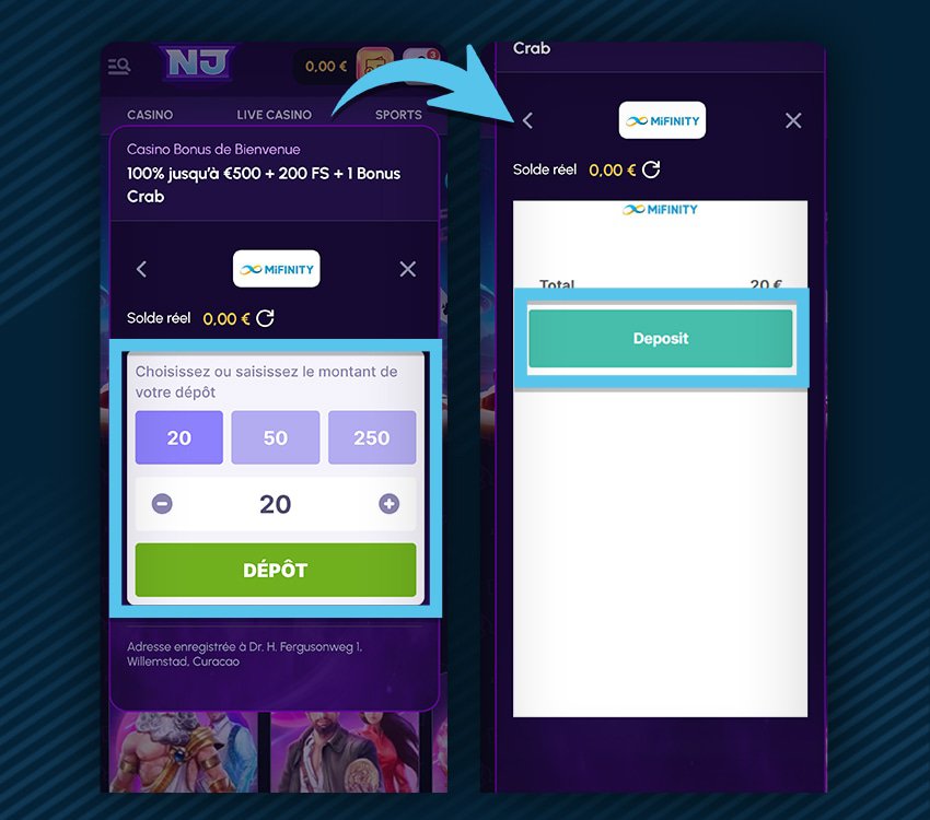 nova jackpot casino comment deposer mifinity etape 2