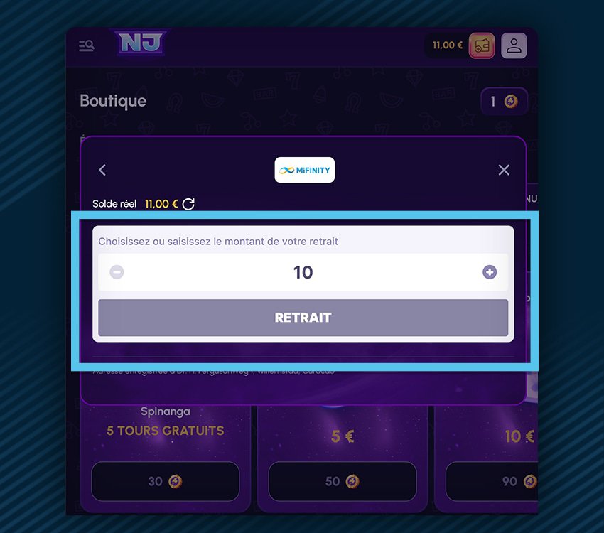 nova jackpot casino comment retirer mifinity etape 1