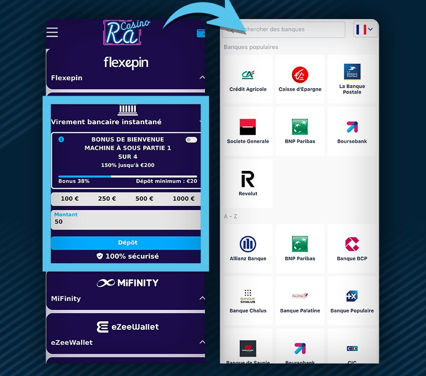 ra casino comment deposer virement bancaire instantane etape 1