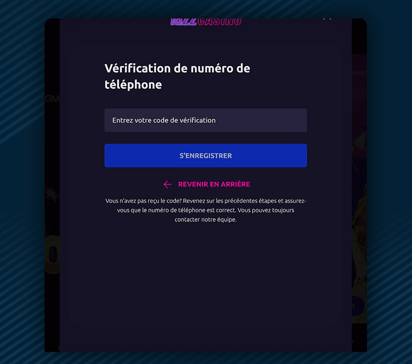 rizz casino comment s'inscrire etape 4