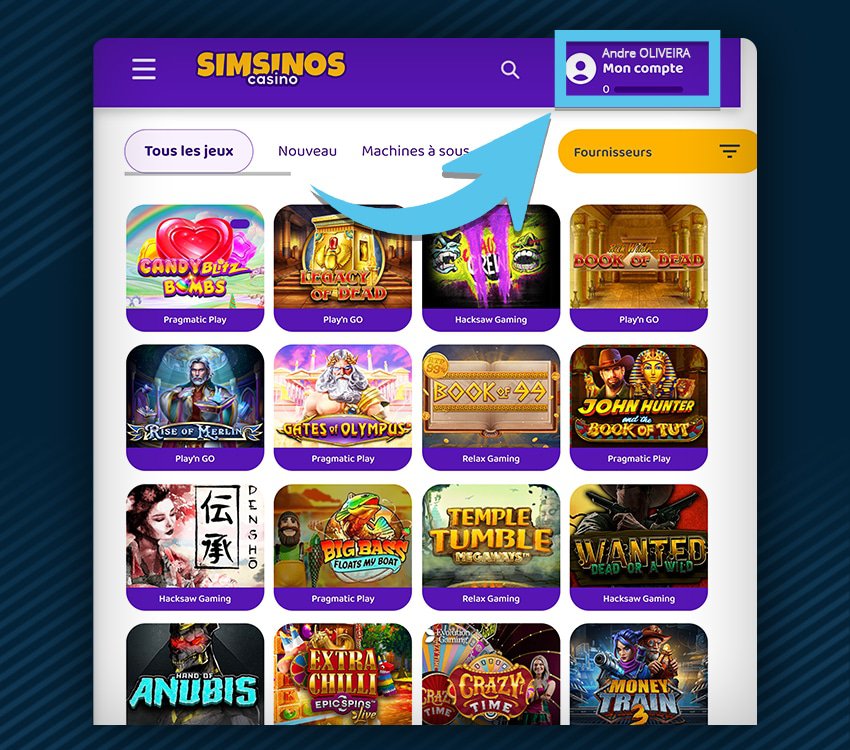 simsinos casino comment deposer etape 2