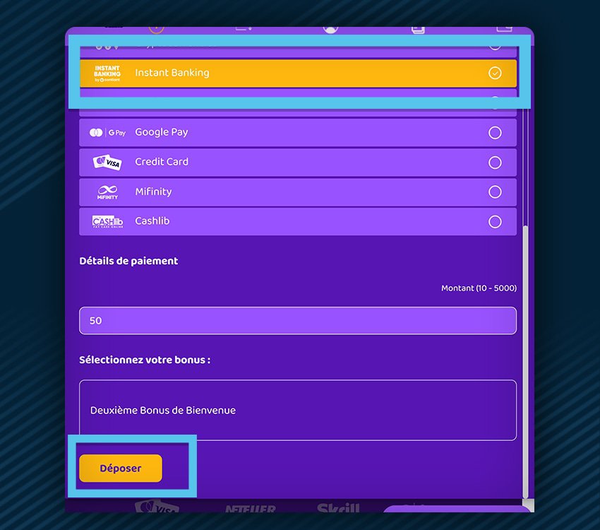 simsinos comment deposer instant banking etape 1