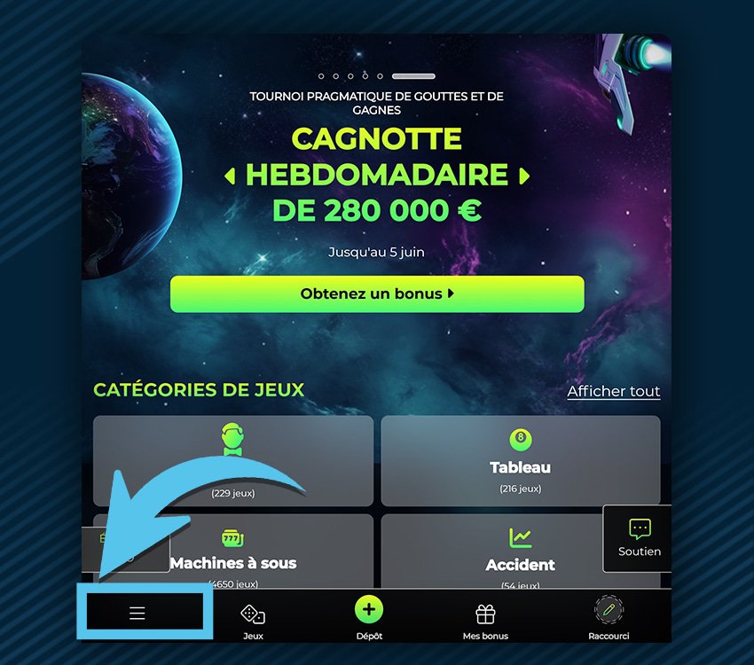 space fortuna casino comment retirer etape 1