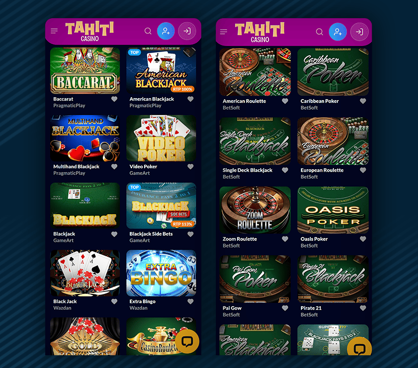 jeu-de-table de tahiti casino