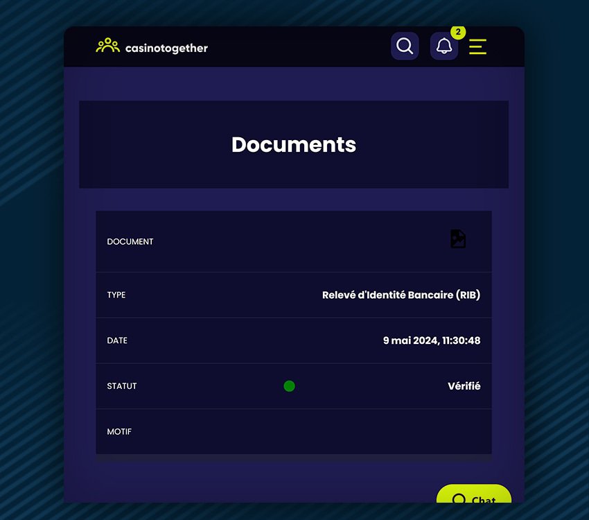 procédure de vérification d'identité sur together casino