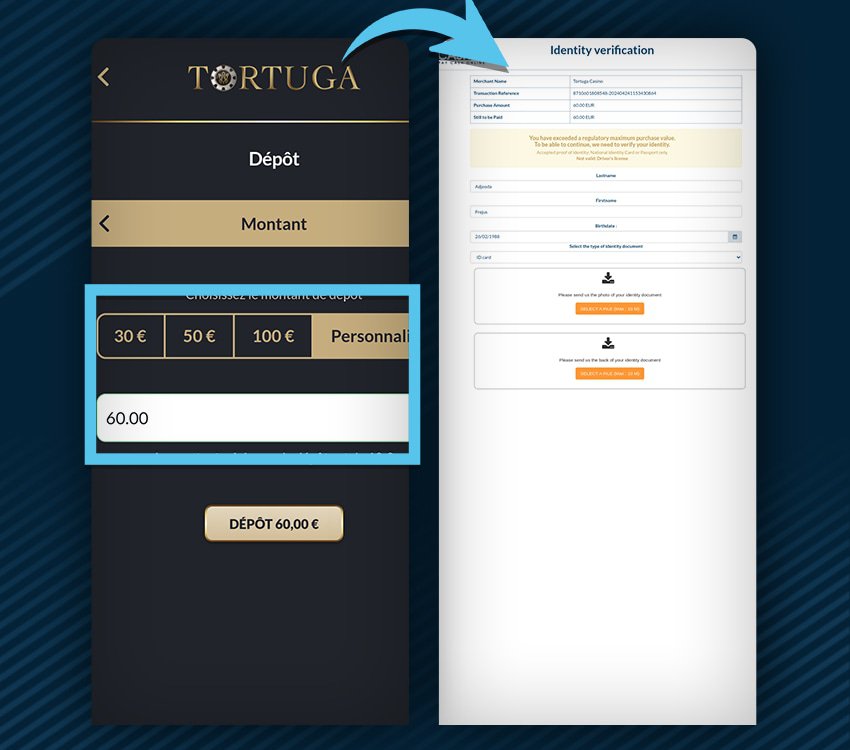 tortuga casino comment deposer cashlib etape 2