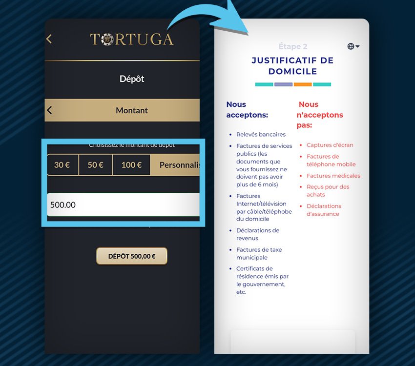 tortuga casino comment deposer cashlib etape 3