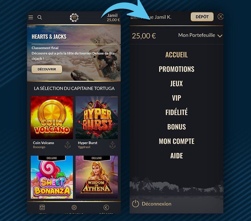 tortuga casino comment retirer etape 1