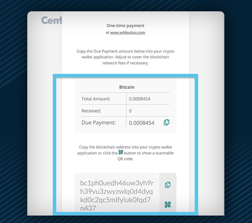 wild sultan casino comment deposer cryptomonnaies etape 4