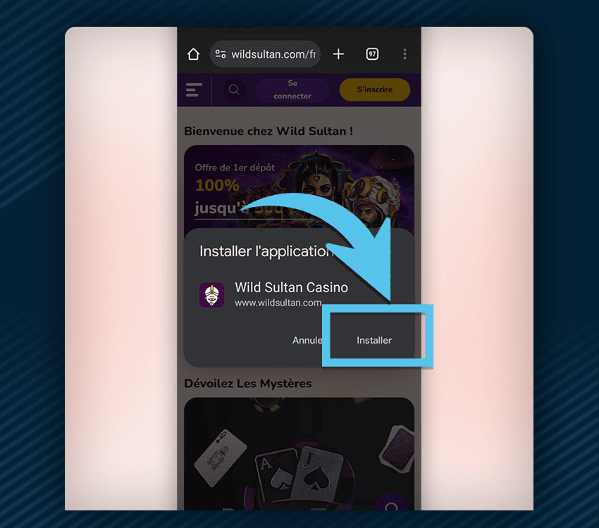 casino wild sultan comment telecharger application etape 3