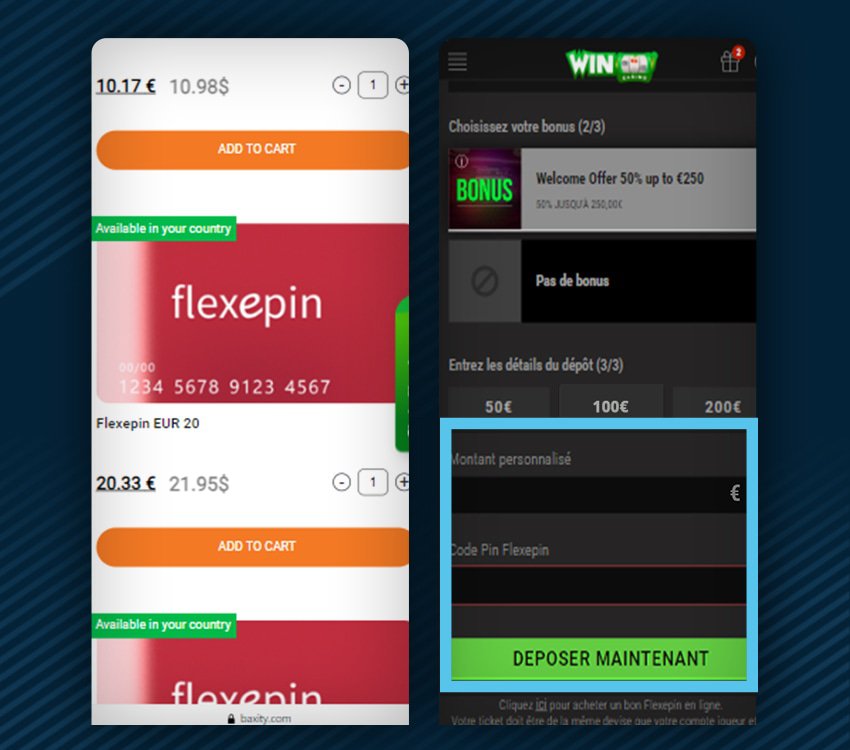 winoui casino comment deposer flexepin etape 3