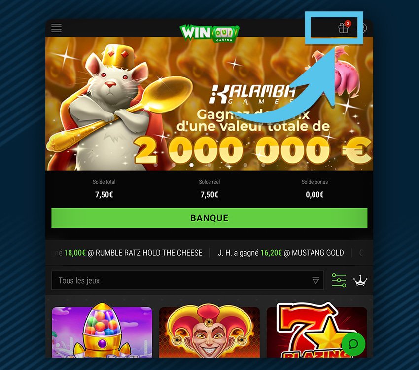 winoui casino comment reclamer bonus etape 1