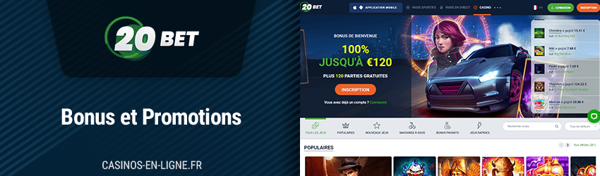 Bonus de 20bet Casino