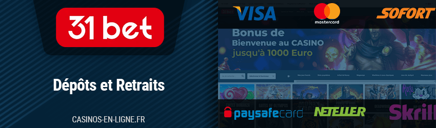 option bancaire de 31Bet Casino