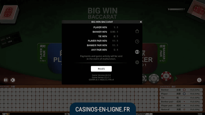 big win baccarat screenshot 2