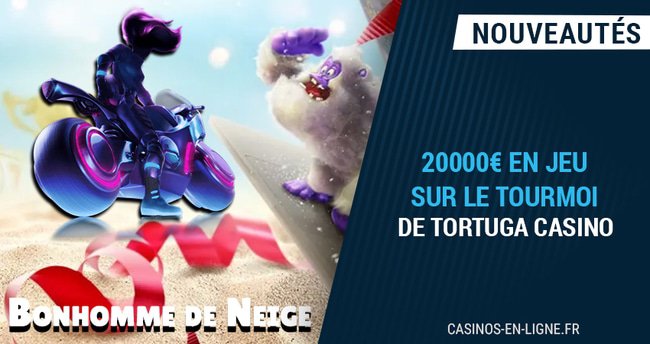 le bonhomme de neige vous attends pour noël sur tortuga casino