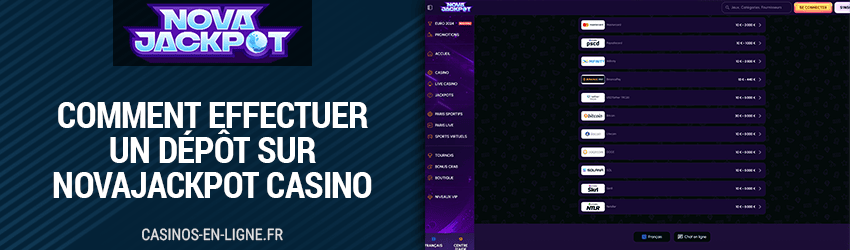 deposer de l argent sur novajackpot casino