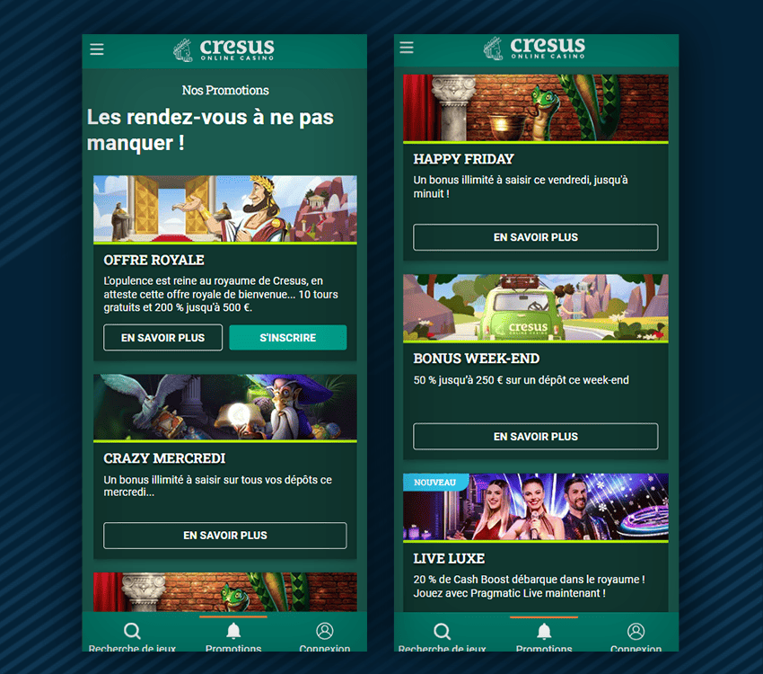 autres bonus cresus casino