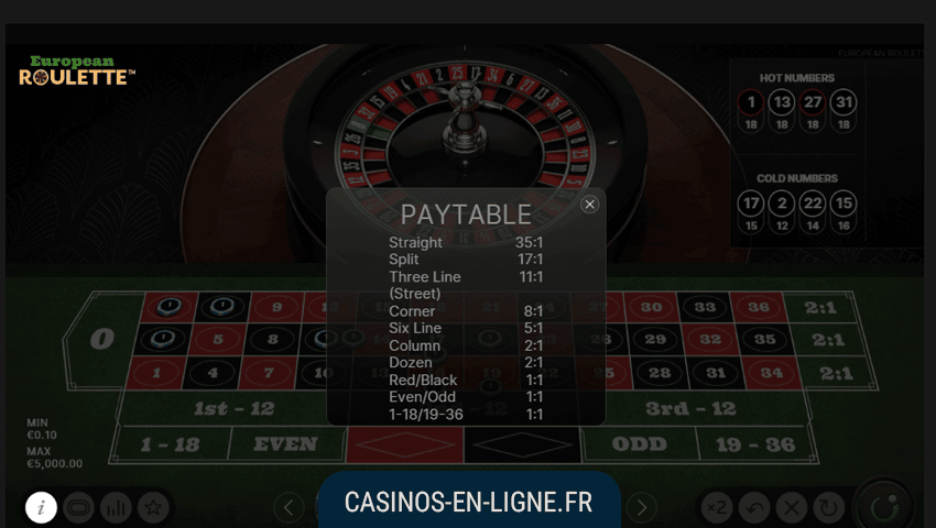 roulette europeenne screenshot 2