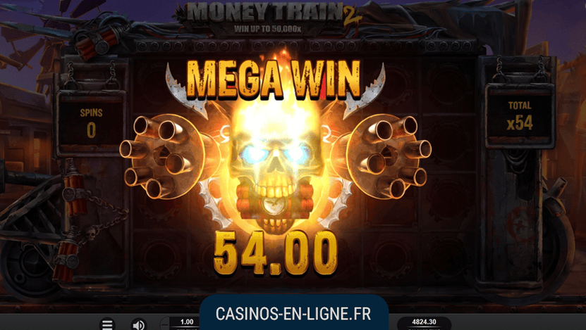 gros gains sur la machine a sous money train 2