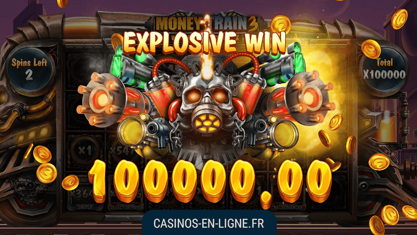 gros gains sur la machine a sous money train 3