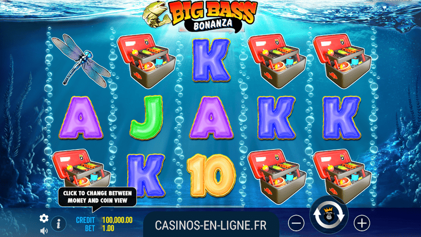 interface du jeu big bass bonanza